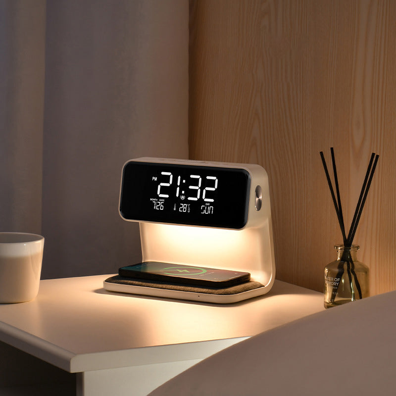 Wireless charger lamp clock desk accessories