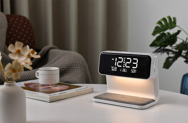Wireless charger lamp clock office accessories