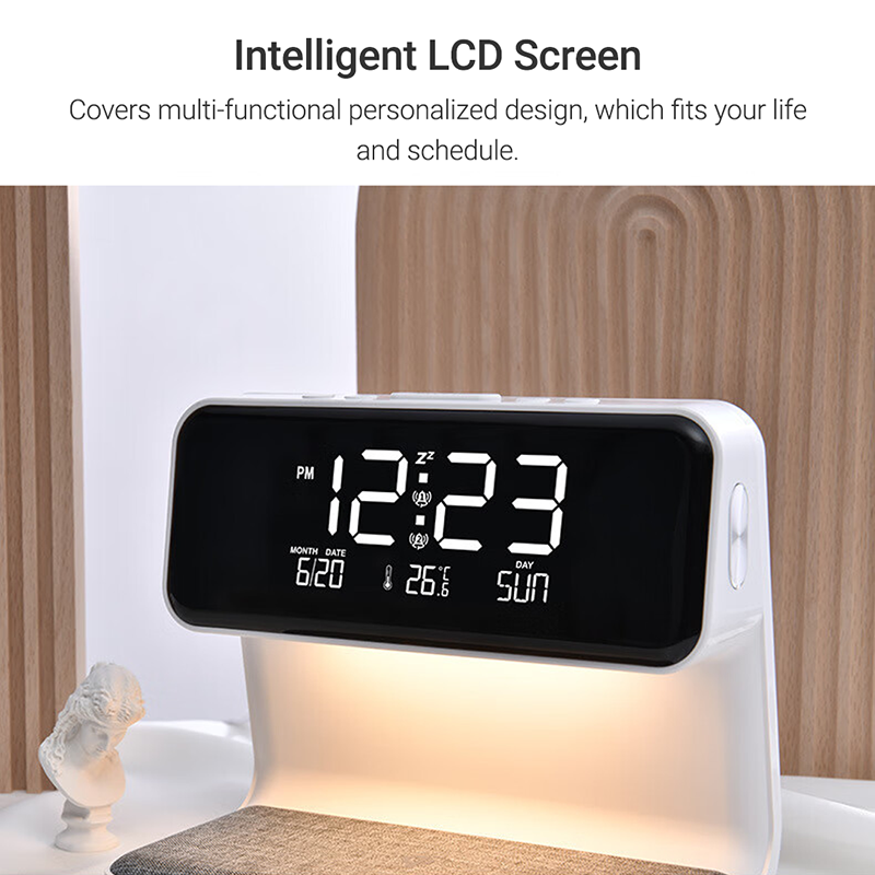 Multifunction Wireless Charger Lamp With Clock