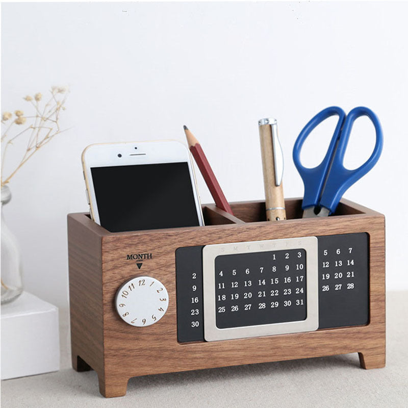 Solid Calendar Pen Holder Organizer