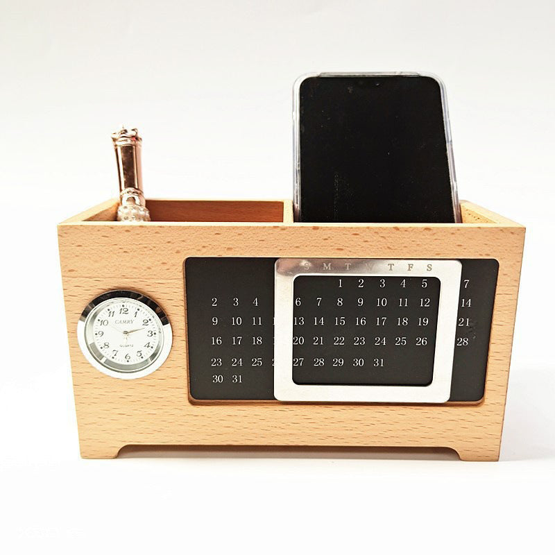 Solid Calendar Pen Holder Organizer