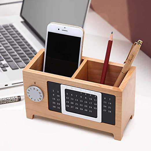 Solid Calendar Pen Holder Organizer